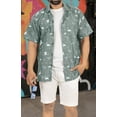 thumbnail image 2 of HAPPY BAY Men's Vacation Front Pocket Cruise Tops Button Down Shirt Summer Aloha Holiday Camping Funky Shirts For Mens M Grey, Flamingo, 2 of 4