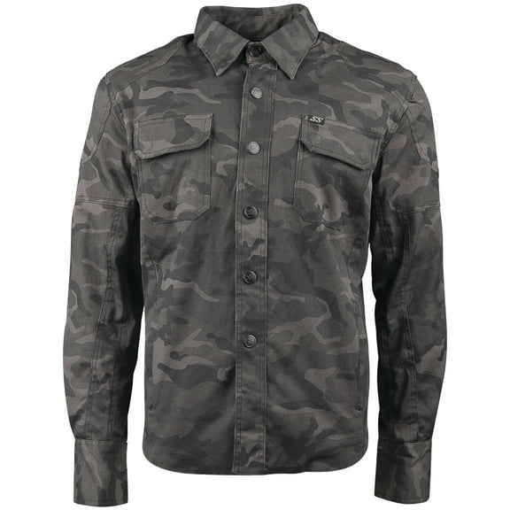 Speed & Strength Call to Arms 2.0 Mens Long Sleeve Armored Moto Shirt Camo SM