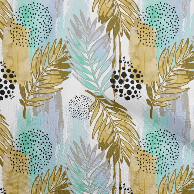 oneOone Tissu Popeline de Coton Vert Olive Feuilles Matériel de Couture Tissu Imprimé au Mètre 56 Pouces de Large-R6