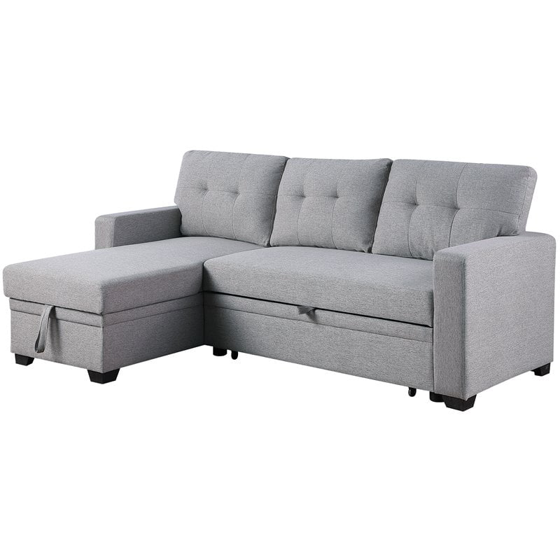 86 Ashlyn Gray Fabric Sleeper, Bandlon Sofa Chaise With Pull Out Sleeper And Storage Units Texas