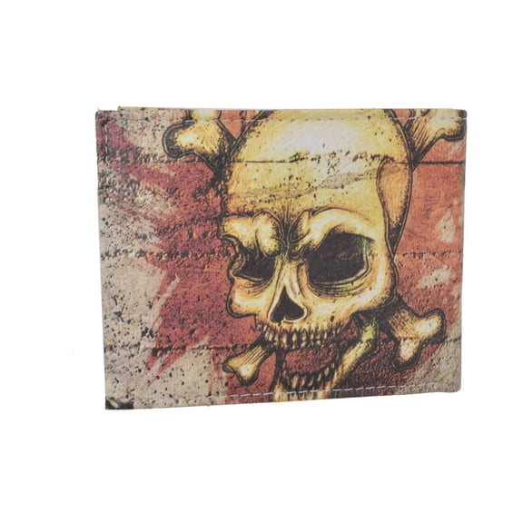 Men's Genuine Leather Bifold Multi Card ID Center Flap Wallet with Graphics 1246