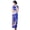Sapphire Blue M, variant on Peacock Print Women Chinese Long Cheongsam Bridesmaid Short Sleeve Evening Dress