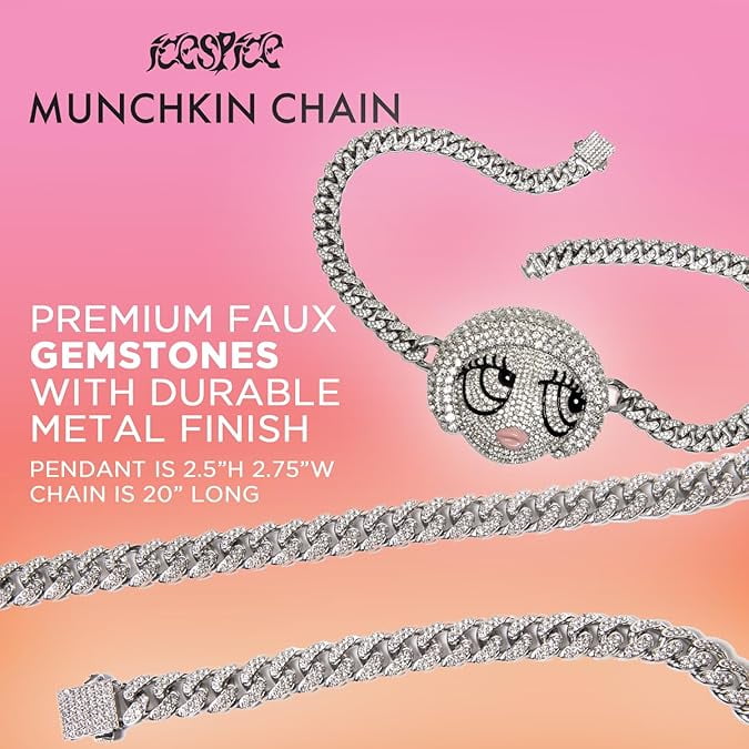 Ice Spice Munchkin Chain, One Piece Pendant, Silver
