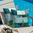 thumbnail image 4 of Abstract Modern Art Throw Pillow Cover Watercolor Green Geometric Theme Cotton Linen Cushion Cover Throw Pillow Case with Invisible Zipper for Couch Sofa Bed Chair Car 24x24 Inch, 4 of 9