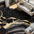 thumbnail image 6 of Bleum Cade 5'x7' Area Rugs for Living Room, Marble Swirl Abstract Rug Ultra Soft Washable Rugs for Bedroom, Anti Slip Durable Carpet Home Decor for Dining Room,Black Gold, 6 of 10