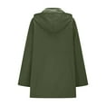 thumbnail image 6 of yardsong Raincoat Women Waterproof Long Hooded Full Zip up Rain Jacket Button Down Trench Coats Windbreaker Travel Jacket 2025 Army Green,M, 6 of 7