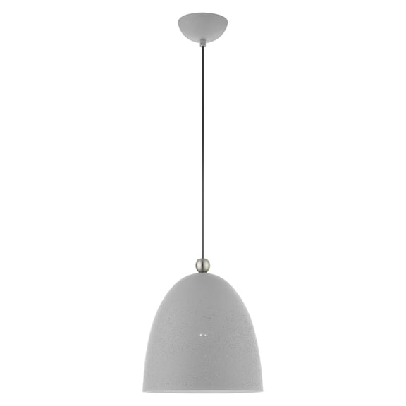49109-80 Livex Lighting Arlington - 1 Light Pendant in Modern Style - 12 Inches wide by 17 Inches high-Nordic Gray Finish    -Traditional Installation