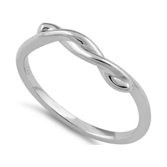 Mooneye 925 Sterling Silver Oxidized Platinum Plated Semi Knot Women Valentines Day Gifts Ring