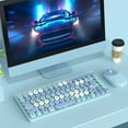 thumbnail image 1 of Wireless Keyboard Mouse Combo, 86 Keys Wireless Keyboard Mouse  for Desktop Blue,,Green,Black, 1 of 7