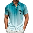 thumbnail image 2 of Hawaiian Shirt for Men Summer Short Sleeve Button Down Lapel Collar Gradient Color Casual Beach Shirts Vacation Outfits, 2 of 4