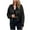 Black, variant on Womens Lightweight Thin Satin Jacket Zip-Up Windbreaker for All Seasons Black XL
