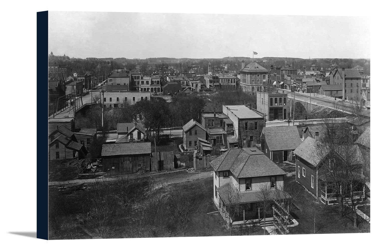 Fergus Falls, Minnesota Northern Aerial View of Town (18x11.5 Gallery