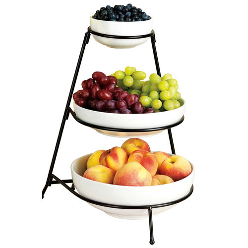 Home Essentials 67012 3 Tier White Essential Bowls With Rack Walmart