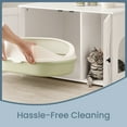 thumbnail image 5 of LEDREM Cat Litter Box Furniture Enclosure, Multi-Functional Hidden Washroom with Removable Divider for Indoor Cats,L, White, 5 of 7