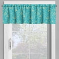 thumbnail image 2 of Ambesonne Yellow and Blue Valance Pack of 2, Twig and Leaves, 54"X12", Turquoise Pale Yellow, 2 of 5