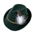 thumbnail image 4 of Fedora Hats for Men 20S Outfit Costume Jazz Hat for Outdoor Travel Dress up Dark Green, 4 of 8