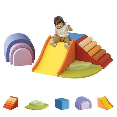 WOWMAX Toddler Climbing Toys Indoor Foam Climbing Blocks for Toddlers Soft play Climbing for Toddlers Play Gym Climbing Structures for Toddlers Climbing and Sliding Waterproof & Easy to Clean