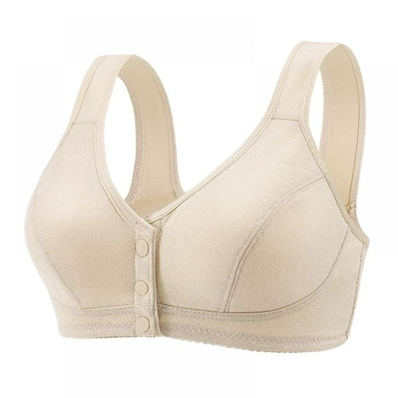 Women's Sports Bra Front Closure Cotton Wirefree Plus Size Bra