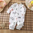thumbnail image 2 of CAUYDY Baby Boys Romper Newborn Clothes Fall Winter Preemie Long Sleeve Bodysuit Infant Boy Pajamas Toddler Sleepwear 6 9 12 18 Months Red for Sizes 12-18 Months, 2 of 5