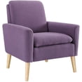 thumbnail image 2 of Dazone Modern Accent Fabric Chair Single Sofa Comfy Upholstered Arm Chair Living Room Furniture(Purple), 2 of 7