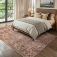 thumbnail image 3 of Lahome Washable Rug 5x7 Terracotta - Stain Proof Non-Slip Ultra-Thin Area Rug for Kitchen, Entryway, Living Room, Bedroom and Office, Vintage Soft Floor Mat, 3 of 10