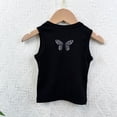 thumbnail image 3 of Eltusu Girls Tank Tops, Casual Solid Color Summer Crew Neck Sleeveless Shirts Black Size 3-4 T, 3 of 6