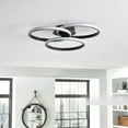 thumbnail image 3 of Modern 3-Ring Dimmable LED Semi Flush Mount Ceiling Light Fixture Black, 3 of 5