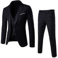 thumbnail image 2 of BKQCNKM Suits for Men Jackets for Men Pants Slim Party Jacket 3-piece Men’s Vest R Business Wedding Suit Men's Coats Jackets Winter Coats for Men, Black L, 2 of 3