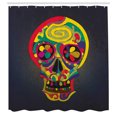 thumbnail image 3 of Ambesonne Skull Shower Curtain, Colorful Skeletons Flowers, 69"Wx75"L, Multicolor, 3 of 5