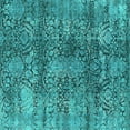 thumbnail image 1 of Ahgly Company Machine Washable Indoor Square Oriental Turquoise Blue Industrial Area Rugs, 3' Square, 1 of 4