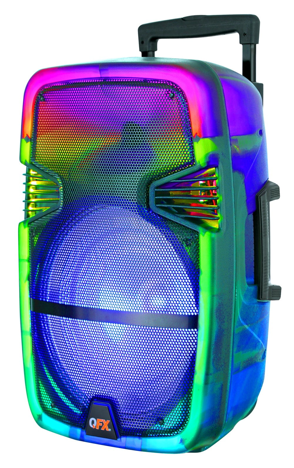 QFX Wireless Bluetooth Rechargeable Portable Speaker with Party Lights, Multicolor, TMS1560  (图3)
