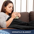 thumbnail image 4 of Walensee Ultra Soft Microplush Fleece King Blanket, 108" x 90", Black, Machine Washable, 4 of 8