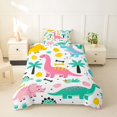 thumbnail image 2 of Homewish Funny Dino Twin Duvet Cover,Kawaii Wild Dinosaur Twin Bedding,Pink,2-Piece,1 Duvet Cover and 1 Pillowcase, 2 of 6