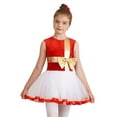 thumbnail image 2 of MSemis Kids Girls Christmas Santa Claus Ballet Tutu Figure Ice Skating Leotard Fancy Dress Red 16, 2 of 7