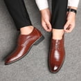 thumbnail image 5 of Men's Casual Dress Oxford Shoes Comfortable Anti-slip Classic Retro Leather Derby Loafers Wedding Business Moccasin Brown 9 US, 5 of 7