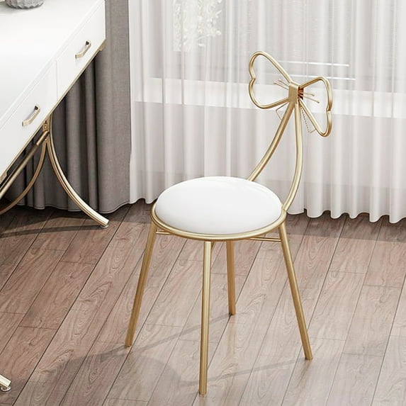 Vanity Chair Makeup Chair Stool,Modern Stylish Iron Stool with Butterfly Backrest Shape,Lounge Chair - Best for Bedroom Bathroom Café Decor