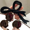 thumbnail image 2 of Pinces à Cheveux en Velours Rouge avec Nœud Automne Hiver Accessoires pour Cheveux Femmes D3J8, 2 of 8