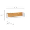 thumbnail image 6 of Wall Mount Computer Work Desk Bookshelf Cabinet, White Natural, Melamine Wood , Home Office Business, Modern Contemporary HB34690, 6 of 8