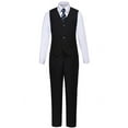 thumbnail image 2 of Visaccy Boys 5pcs Suits Slim Fit Dress Clothes Ring Bearer Outfit Black, 2 of 5