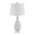 thumbnail image 4 of Safavieh Lighting Collection Harlem White Ceramic 26-inch Bedroom Living Room Home Office Desk Nightstand Table Lamp (LED Bulb Included), 4 of 5