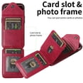 thumbnail image 6 of for Samsung Galaxy A15 PU Leather Back + TPU Frame Rugged Case, Classic 360 Rotating Ring Kickstand Card Slots Shoulder Strap Drop Protective Slim Fit Shockproof Phone Case Cover, Red, 6 of 12