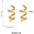 thumbnail image 2 of 5.3 Quality * 2.1cm autumn European and American female design sense threaded metal earrings[e860], 2 of 2