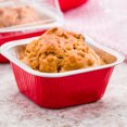 thumbnail image 3 of Pastry Tek 3 oz Square Red Aluminum Quadro Baking Cup - with Plastic Dome Lid - 3" x 3" x 1 1/4" - 100 count box, 3 of 3