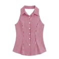 thumbnail image 6 of Noric Women's Sleeveless Striped Button Up Tank Tops Summer Casual Slim Fit Vintage Peplum Blouse, 6 of 6