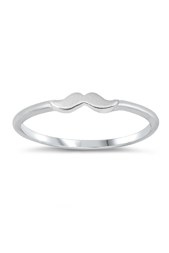 Handlebar Mustache Wholesale Ring .925 Solid Sterling Silver Band Jewelry Female Male Unisex Size 6