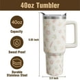 thumbnail image 5 of 40 oz Fall Tumblers with Handle and Straw, Pumpkin 40oz Stainless Steel Vacuum Insulated Travel Coffee Mug Cup Water Bottle, Thanksgiving Autumn Decor Stuff Accessories Gifts for Women, 5 of 6
