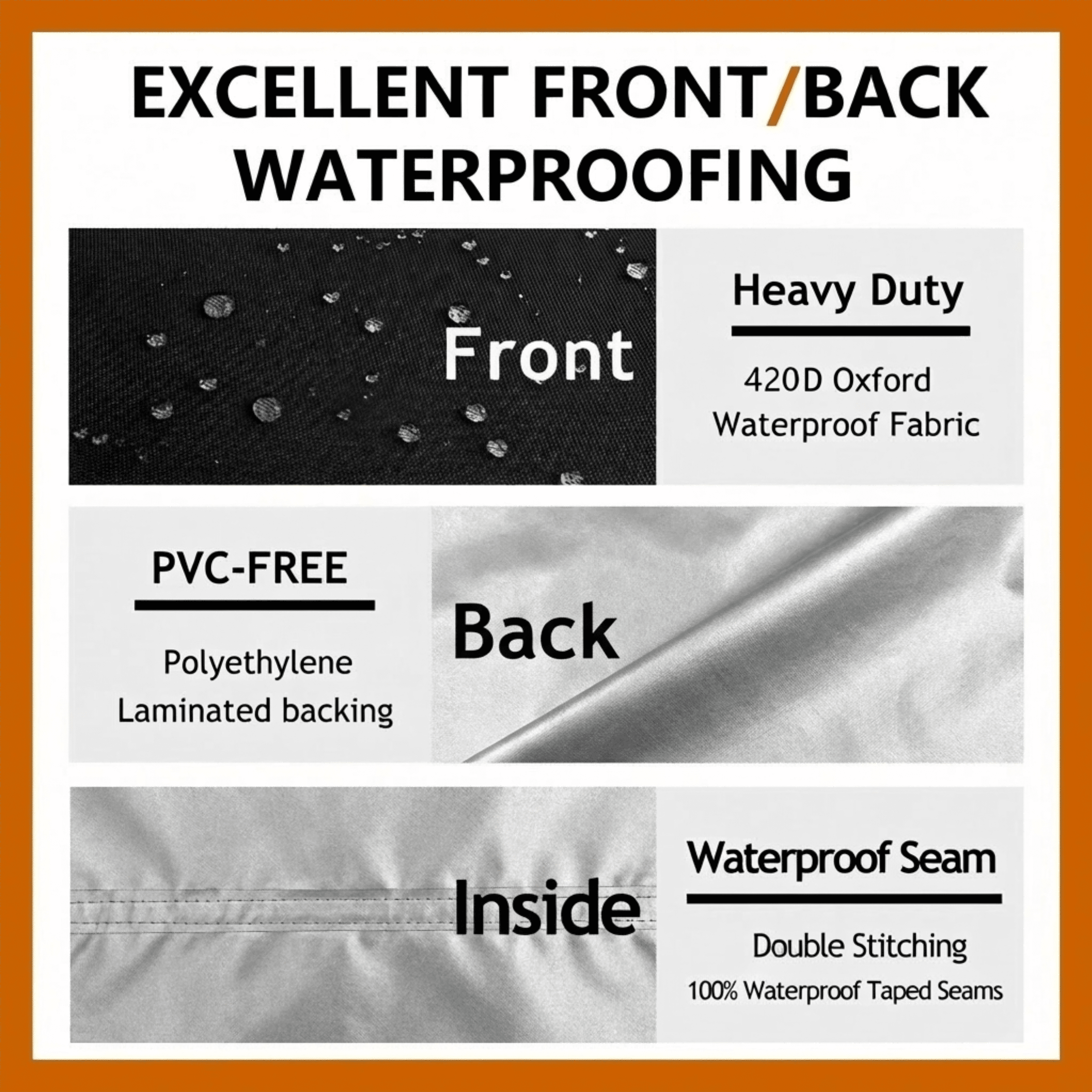 Seralis Outdoor Sectional Cover 100"x100" Black V-Shaped Patio Sofa Cover 420D Heavy Duty Waterproof
