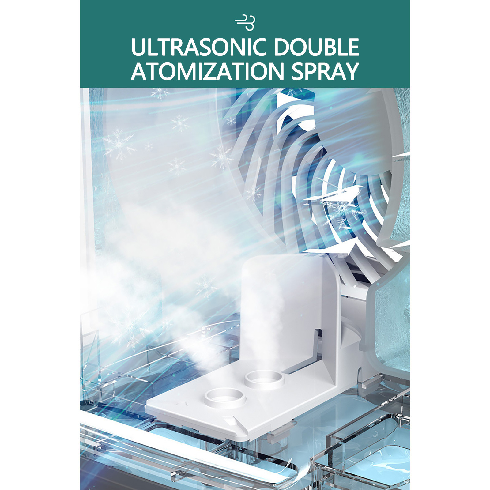 Dengmore Table Humidifier Desktop Cooler Charging Spray Fan Humidifier Mute Electric Fan Night Light Electric Fan for Bedroom Home Office Car Living Room