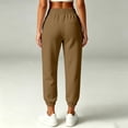 thumbnail image 7 of Women's Elastic Waist Capri Sweatpants, Durable & Long-Lasting Cuffed Hem Casual Jogger Pants with Side Pockets for Winter Daily Lounge Gym Outdoor | TruBelle,Coffee M, 7 of 7
