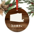 thumbnail image 2 of US State Round Metal Christmas Ornament, Rustic Wood Print, Alabama, Includes Ribbon and Gift Bag, 2 of 2